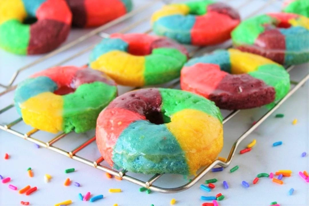 Baked-Rainbow-Doughnuts