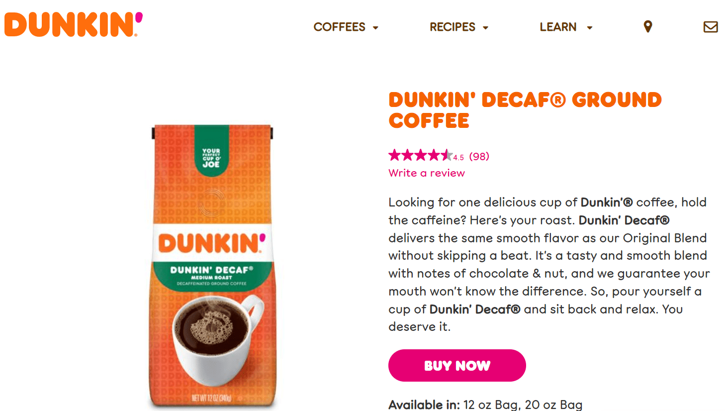 Dunkin’ Decaf
