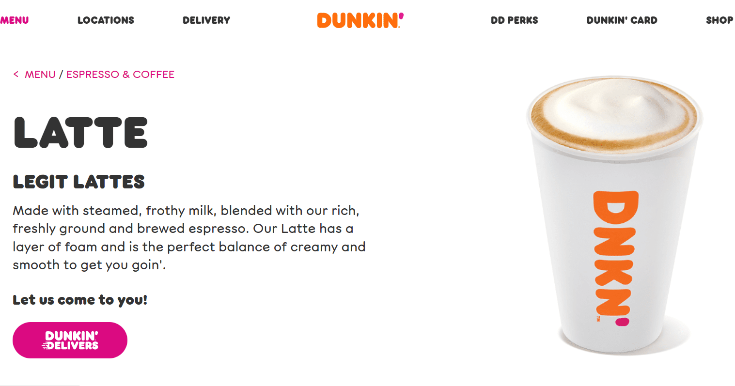 Dunkin’ Donuts Latte