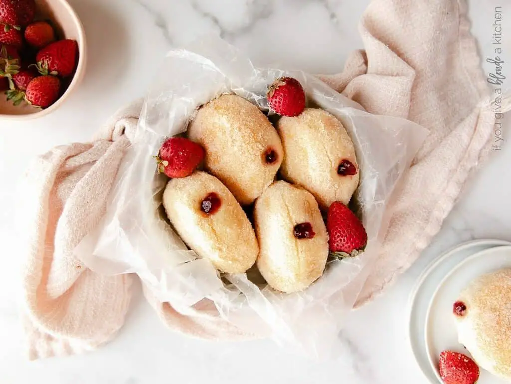 Fruit, cream, custard, or jelly filled donuts