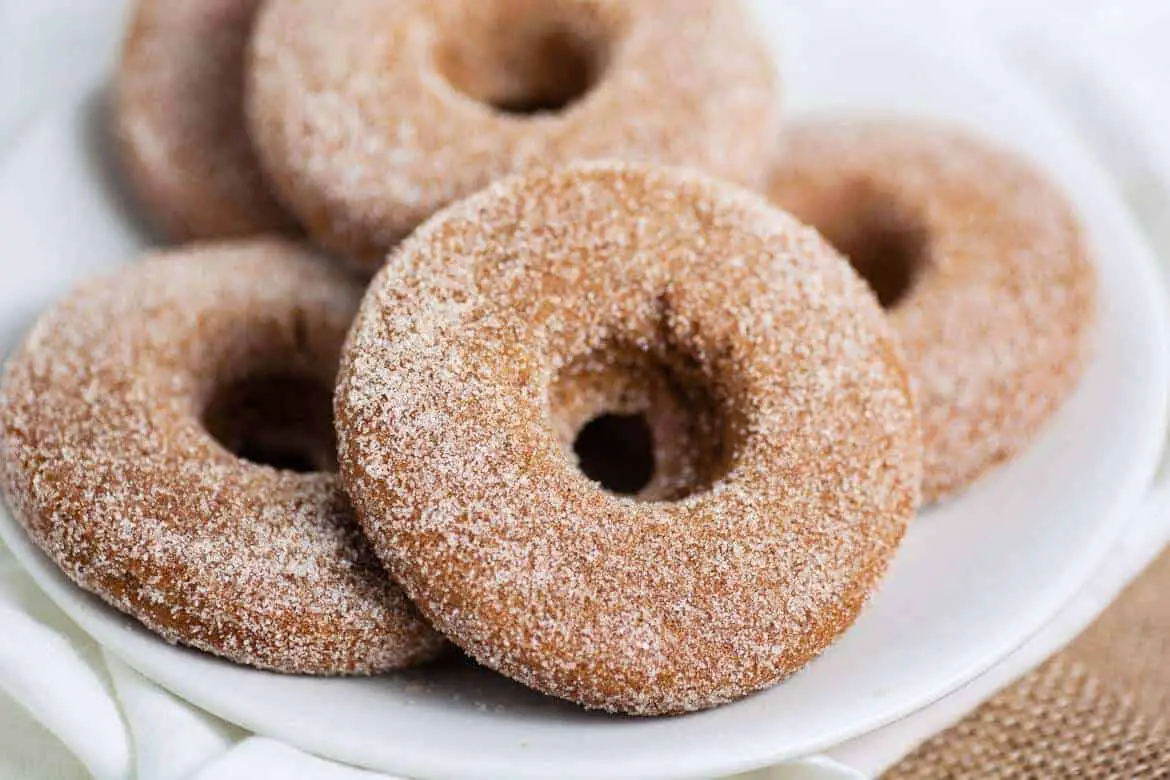 Gluten free donuts with cinnamon sugar