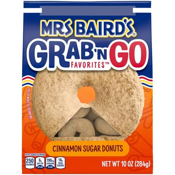 Mrs. Baird's Grab 'n Go Favorites Cinnamon Sugar Donuts