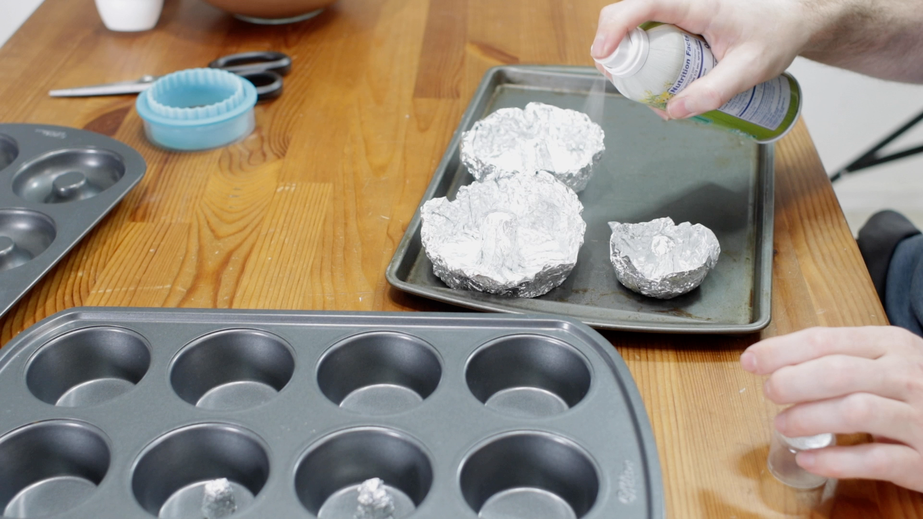 Muffin Tin with Aluminum Foil